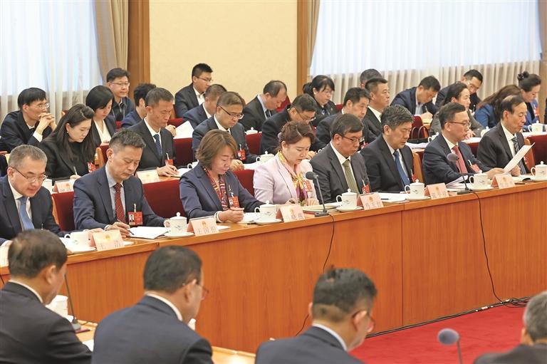 出席十四届全国人大四次会议的陕西代表团举行全体会议